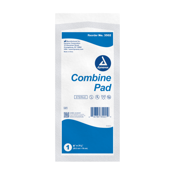 Dynarex Combine Pads 1/Pouch - Sterile - 5" x 9" 3501